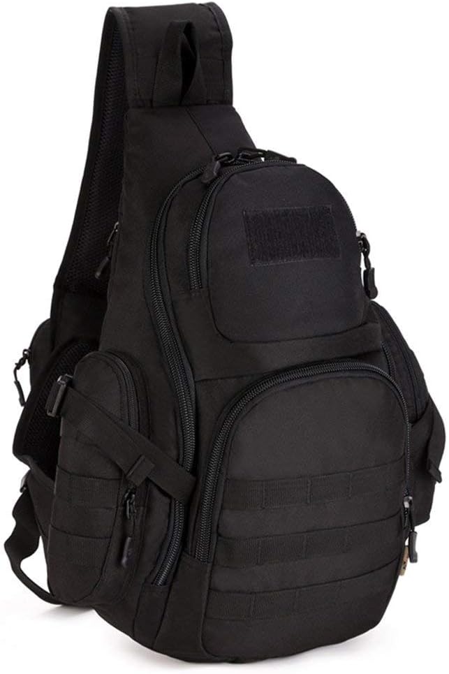 UNISTRENGH Tactical Military Sling Chest Daypack Crossbody MOLLE Laptop Backpack Large Shoulder Duffel Bags Gear Duty Pack (Black)