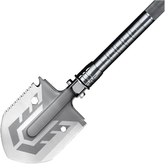 Folding Shovel Survival Multitool Multifunctional Entrenching Tool Portable Collapsible Spade Compatible with Camping Backpacking Trenching