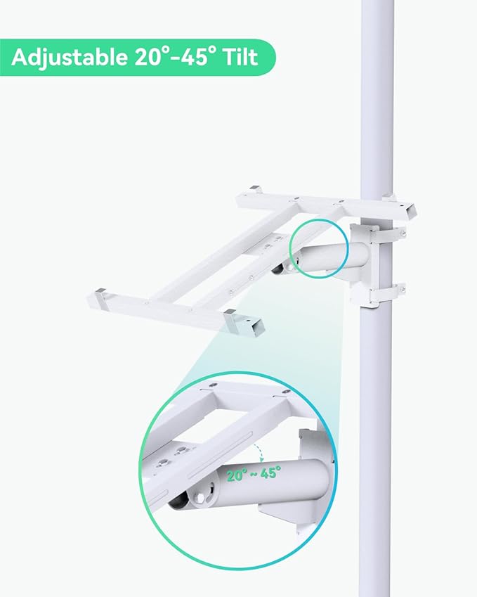 LINOVISION Pole Mount Bracket for Solar Panel 50W to 150W Solid Galvanized Steel Structure and Adjustable Tilt Angle
