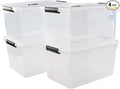 18 Quart Clear Plastic Storage Boxes 4-pack Storage Totes Containers with Lids
