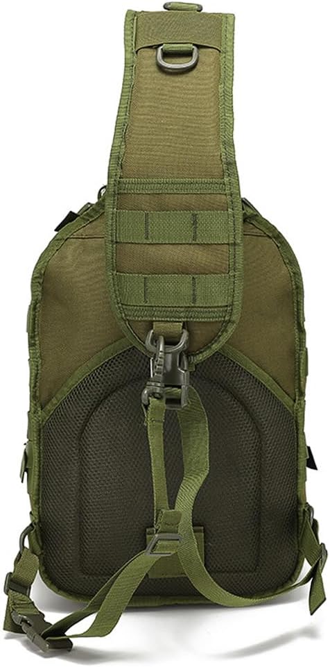 Outdoor Tactical Sling Bag Pack Military Sport Pack Sling Shoulder Backpack Molle Assault Range Bag (Military Green)