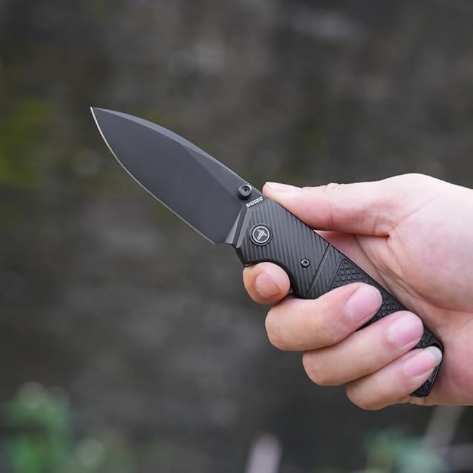 XUN125-BGBFolding Pocket Knife for Man 3.27 14C28N Steel Blade （PVD） with Reversible Clip for Camping &amp Outdoor