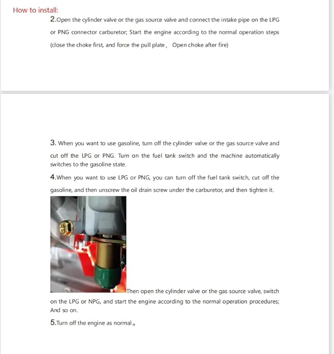 Natural Gas Conversion Kit Compatible with Duromax XP12000EH Generator 12KW LP 18HP Dual Fuel LP