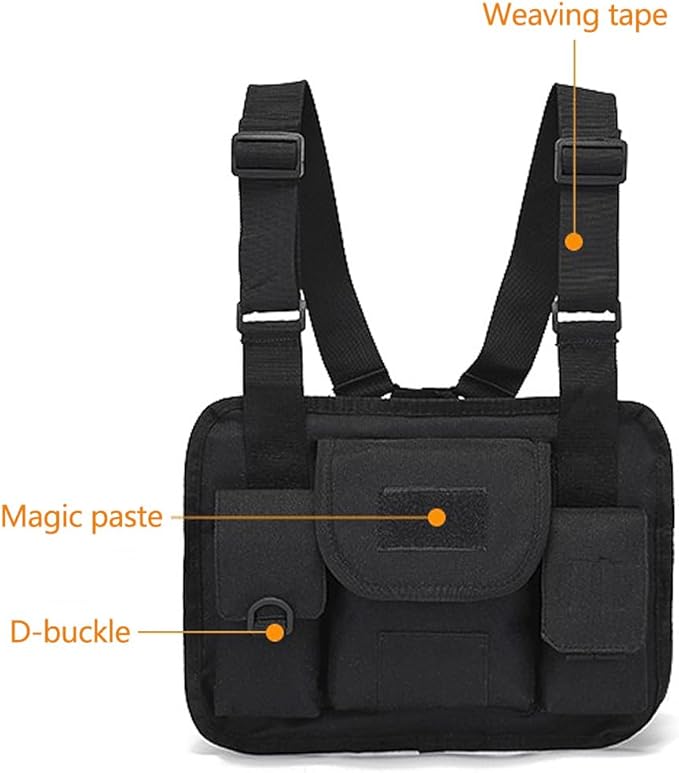Outdoor Chest Bag For Men Tactical Utility Pack Lightweight Chest Pouch Hiphop/Harness Bag for Workouts Cycling Hiking (Jungle Digital)