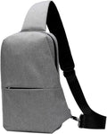 Sling Backpack Multi-purpose Shoulder Chest Bag for Hiking Travel Kayaking Light Grey