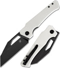 KANSEPT Egress Pocket Knives 8.24in Folding Knife with Black Stonewashed 14C28N Blade White G10 Handle Pocket Tactical Knife for Men Women Envelope Opener with Thumb hole T1033A4