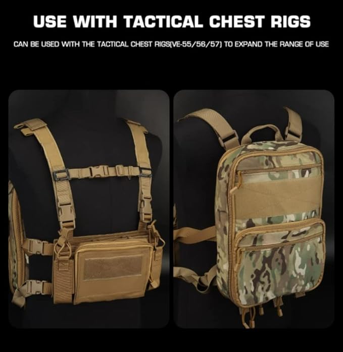 Tactical Expandable Hydration Backpack MOLLE Multi-purposed Airsoft Utility Bag for Travelling Hiking Hunting