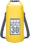 Waterproof Dry Bag 2pcs 5L/10L/15L/20L/30L Outdoor Sport PVC Waterproof Storage Dry Bag for Canoe Kayak Rafting Swimming Travel Kit Sack Backpack for SwimmingBoating(Yellow 30L)