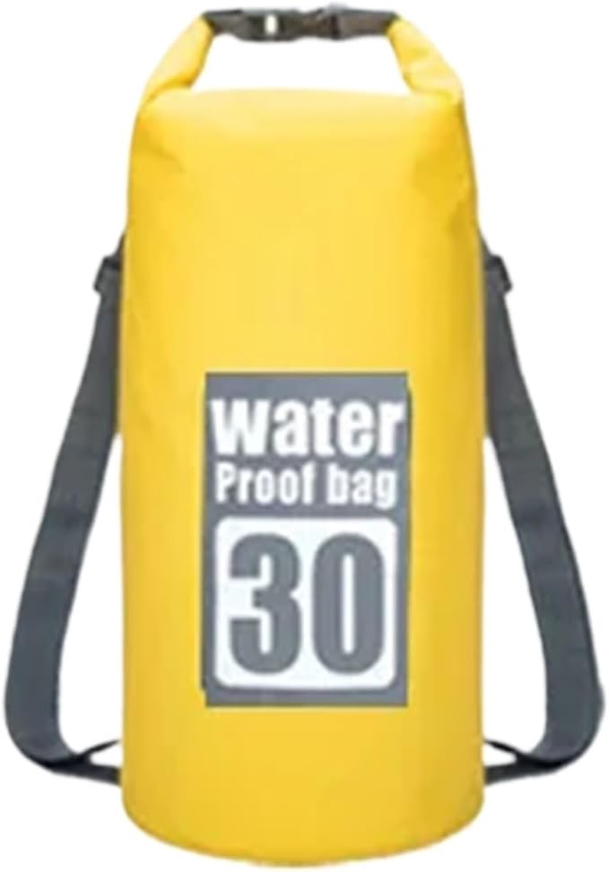 Waterproof Dry Bag 2pcs 5L/10L/15L/20L/30L Outdoor Sport PVC Waterproof Storage Dry Bag for Canoe Kayak Rafting Swimming Travel Kit Sack Backpack for SwimmingBoating(Yellow 30L)