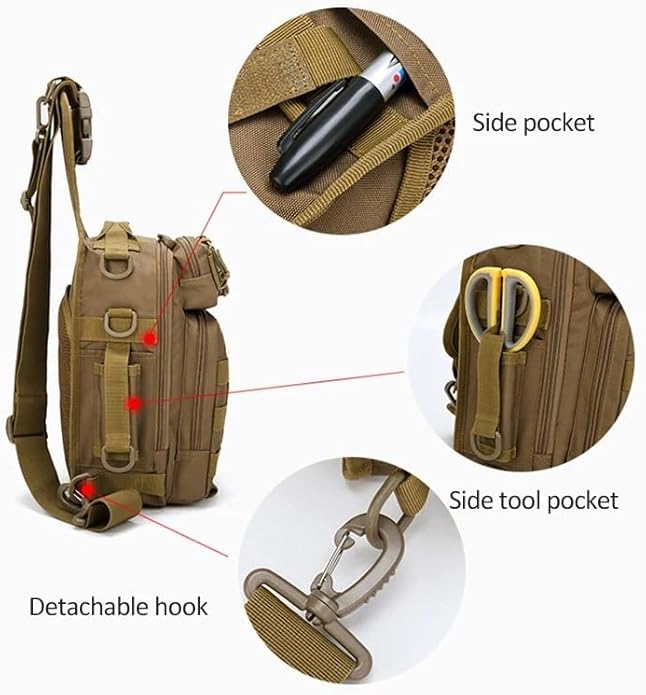 Jungle Leopard Fishing Climbing Chest Bag Tactics Military Shoulder Backpack Rucksacks Bag for Sport MOLLE Bag