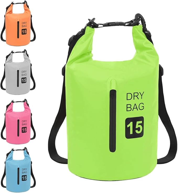Waterproof Dry Bag with Zipper 4 Gallon PVC Lightweight Durable Backpack for Outdoor Activities Adjustable Shoulder Straps Protects Valuables from Water Sand Dust