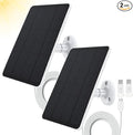 2 Pack Solar Panel Compatible with WYZE Battery Cam Pro EufyCam 2C/2C Pro 4W 5V Solar Panel with 10ft Micro USB Charging Cable for Outdoor Battery Camera Tpye C Adapter Adjustable Wall Mount