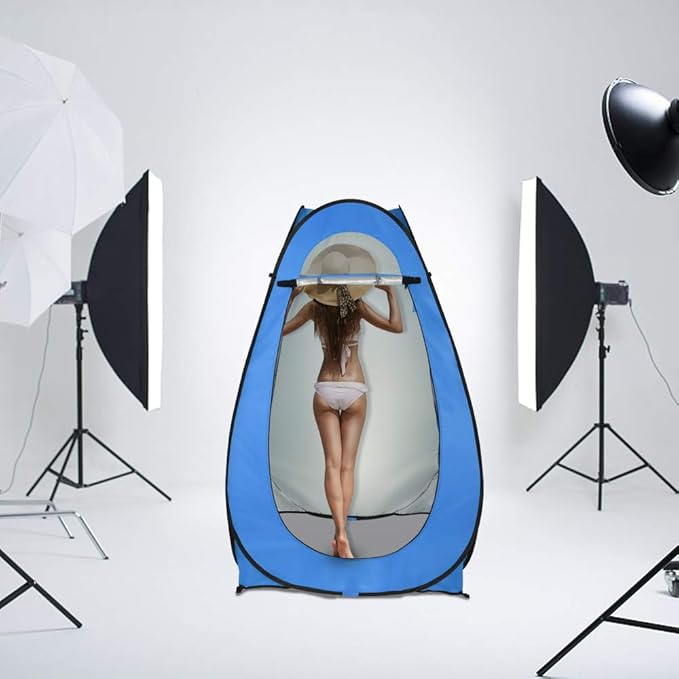 Pop Up Pod Changing Room Privacy Tent – Instant Portable Outdoor Shower Tent Camp Toilet Rain Shelter for Camping &amp Beach – Lightweight &amp Sturdy Easy Set Up Foldable - with Carry Bag-Blue