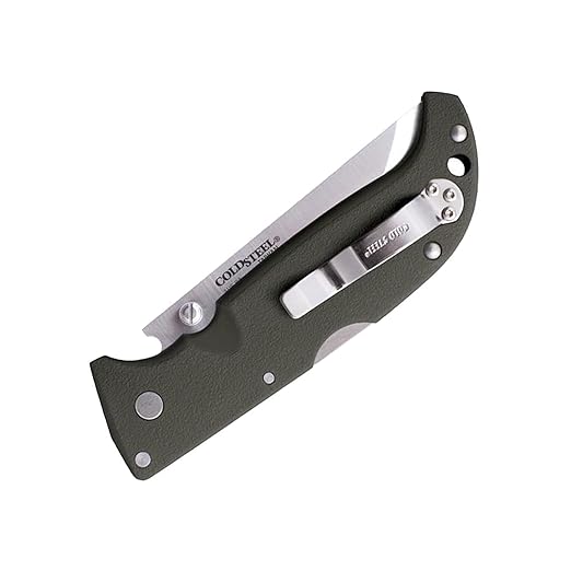 COLD STEEL Finn Wolf 3.5in AUS8A Razor-Sharp Straight Back Blade 4.375in Griv-Ex OD Green Handle Hunting Folding Knife Boxed