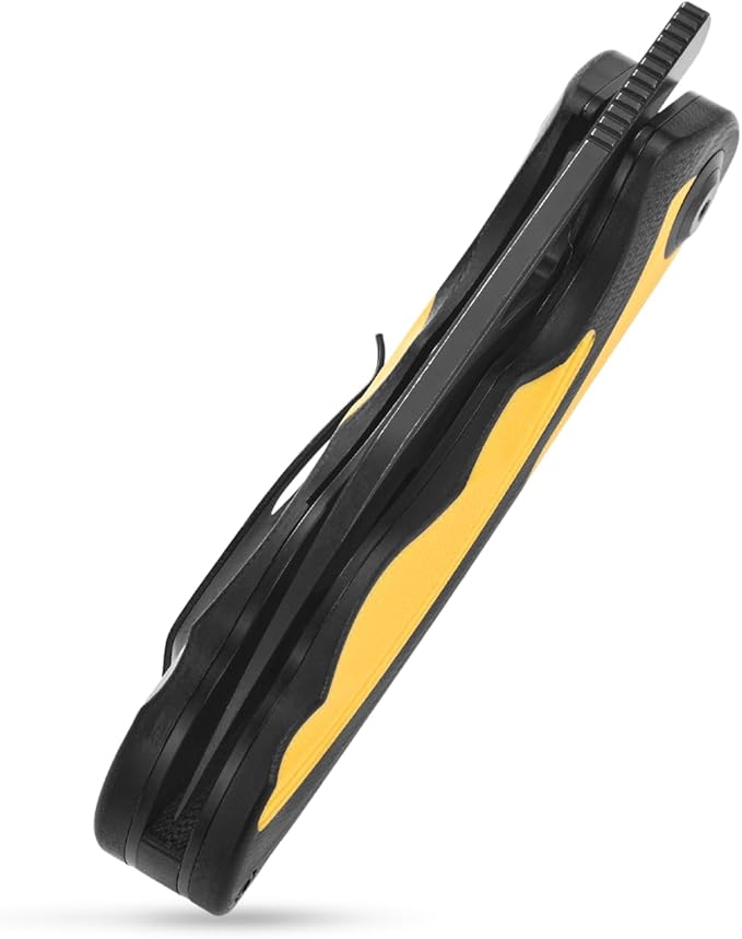 Sitivien ST156 Pocket Folding Knife Sandvik 14C28N Steel Blade with G10 HandleChinese Zodiac Series EDC Tool Knifes for Camping Hiking Survival Fishing(Yellow)