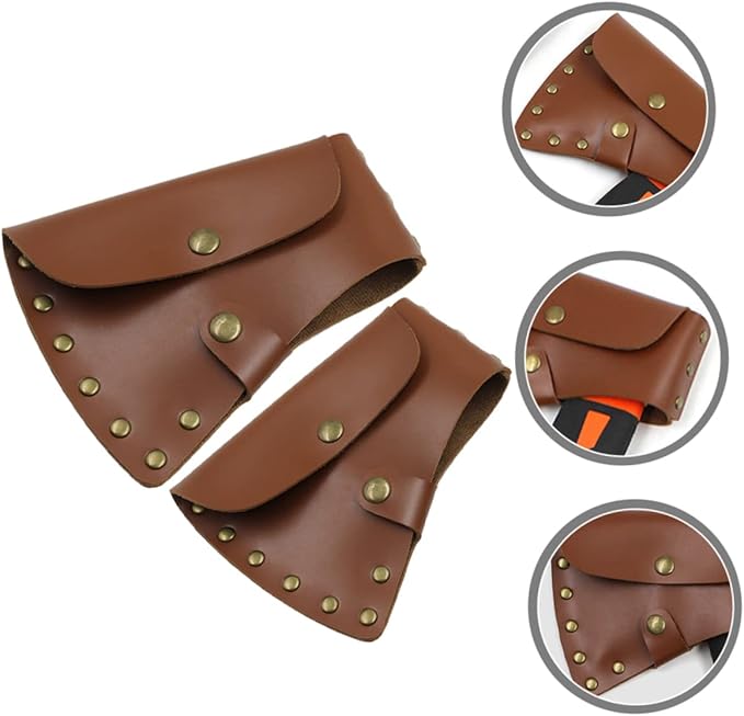 DOITOOL 6pcs Leather Protective Axe Cover Hatchet Sheath for Camping Outdoor Activities Thick Leather Construction Fits Hatchet for Outdoor Enthusiasts