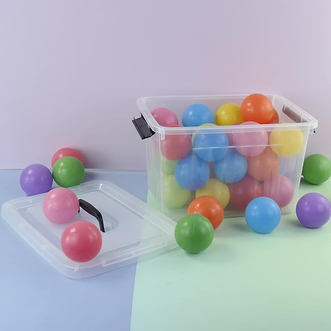10 L Plastic Clear Storage Box Plastic Latching Box with Lid 6-PACK