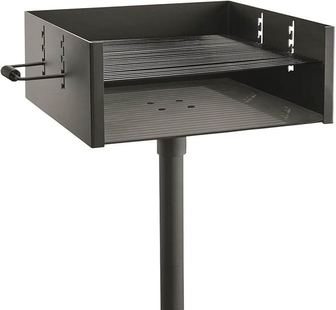 Guide Gear Heavy-Duty Park-Style Charcoal BBQ Grill for Camping Outdoor Cooking Backyard Patio Camp Grilling Barbecues 20.5 x 20.5 x 8.25h.