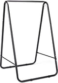 Steel Hammock Chair Stand with Adjustable Hooks - 600lbs Capacity Indoor Outdoor Use Black Frame (Hammock Not Included)
