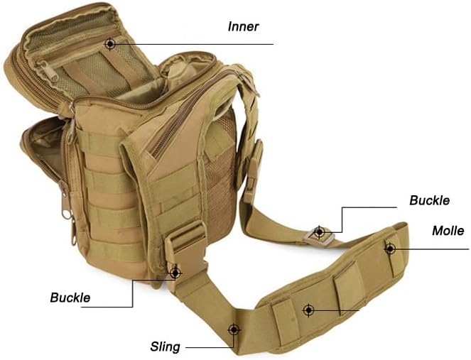 Outdoor Sports Hiking Sling Bag Shoulder Gear Pack Chest Range Bag Molle Camouflage Tactical Versipack - Tree