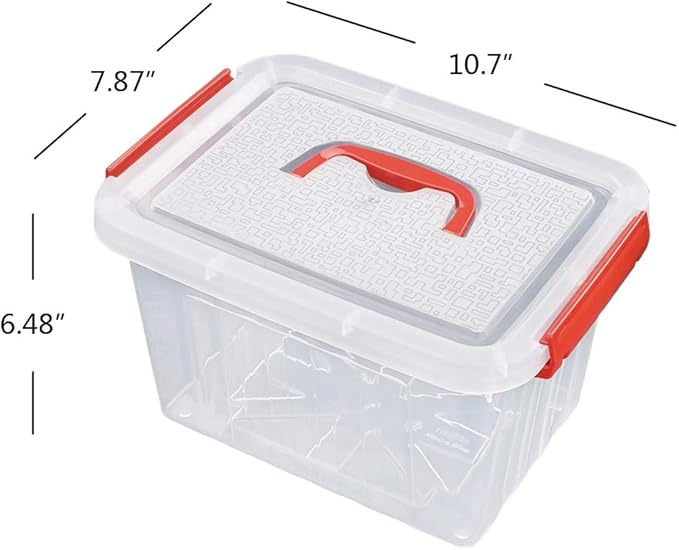 Kiddream 6 Packs Small Clear Boxes 6 Quart Plastic Storage Bins with Lids