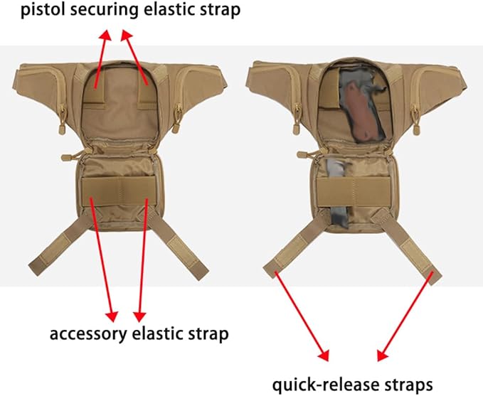 AIIHUA Tactical Fanny Pack for Concealed Carry Hip bag for men EDC Waterproof Waist Pack Fits Full Size Pistols (Glock 17/Sig P320/1911) &amp Outdoor Gear Waist Bag cobra bag (Green)
