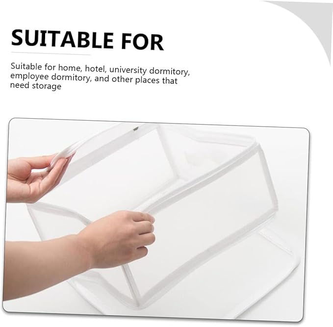 Cabilock 2pcs Cute Storage Box Lids Multi-function Underbed Organizer for Dormitory Camping Apartment