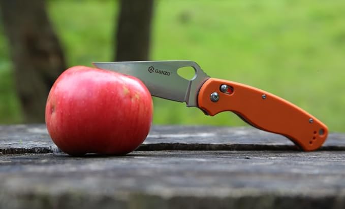 Ganzo G729-OR Folding Pocket Knife 440C Stainless Steel Blade G10 Anti-Slip Handle with Clip Hunting Fishing Camping Folder Outdoor EDC Utility Folding Knife (Orange)