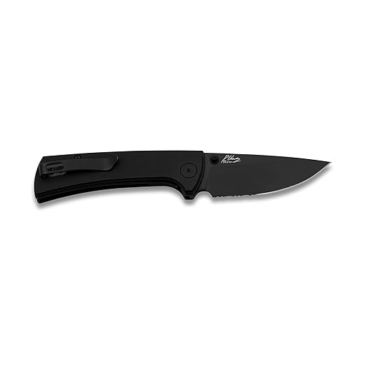 EIKONIC Knives Ramon Chaves RCK9 Folding Knife 3.06 D2 Black Stonewashed Drop Point Plain Blade Black G10 Handles Liner Lock - 100BB