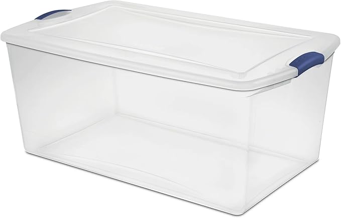 2 Pack 105 Qt Large Clear Plastic Storage Bins Durable Stackable Totes with Secure Lids Multi-purpose Home Storage Solution for Garage Closet &amp Household Organization