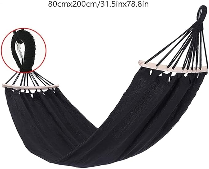 Portable Hammock Portable Hammock Swing Bed Camping Lightweight Comfortable Hammocks for Outdoor Beach Garden Backyard for Backpacking Beach (Color : Black)