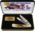 Case Cutlery CAT-LE Case's Law Enforcement Handle Trapper Pocket Knife with Tru Sharp Surgical Steel Blades Amber