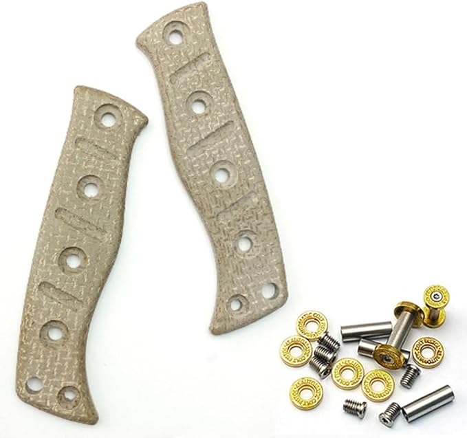 1 Pair Custom Micarta Scale with 5 Sets Screws Fit for 375 Fixed Adamas CNC Handle Patch DIY Accessory(Gray)
