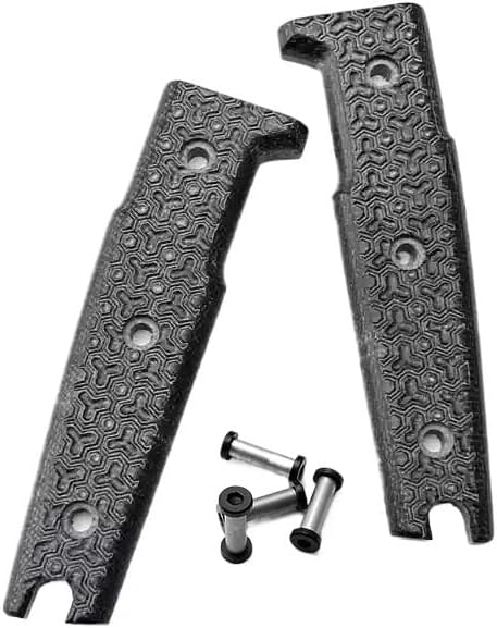1 Pair Micarta Scales Handle Patch Blank DIY Replacement with 4 Sets Screws(Black)