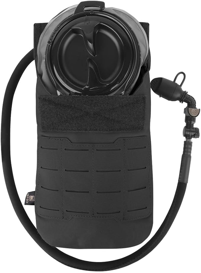 KRYDEX Tactical Molle Hydration Pouch with1.5L Inner Bladder - Low Profile Water Reservoir Bag for Molle Vest Backpack for Cycling Hiking Climbing Hunting