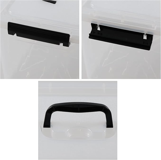 2 Packs Clear Storage Boxes with Lids 12 Quarts &amp 6 Quarts Plastic Latching Bins Totes