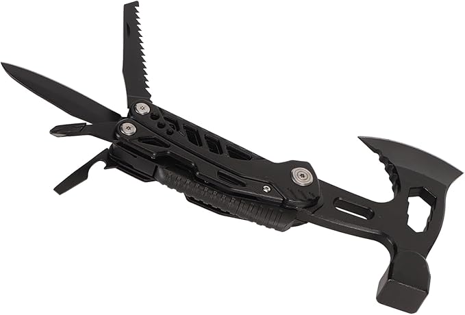 Multifunctional Hammer Axe Bottle Opener Compact Multifunctional Axe Portable Ergonomic Handle Labour-Saving with Whistle for Survival Hiking