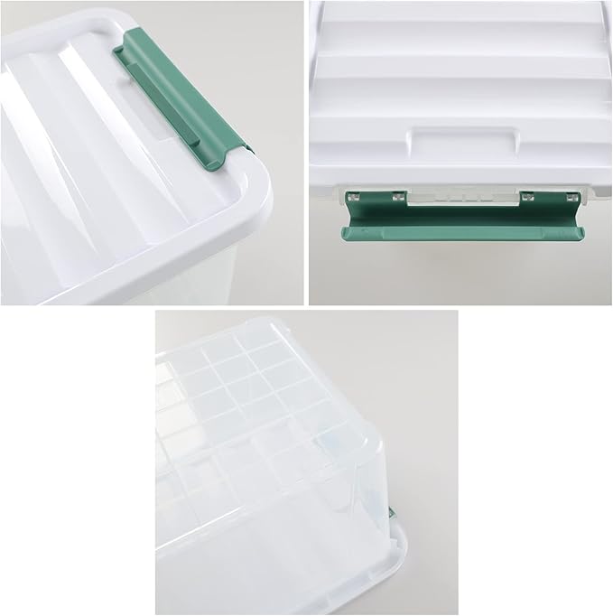 6 Pack Plastic Latch Storage Box 20 Qt Storage Container with Lid
