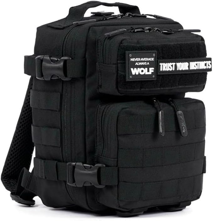WOLFpak 9L Mini Tactical Backpack (Alpha Black) | Compact Small Everyday Carry Bag for Gym School Travel | Durable Water-Resistant Daypack with Molle System and Patch Panel