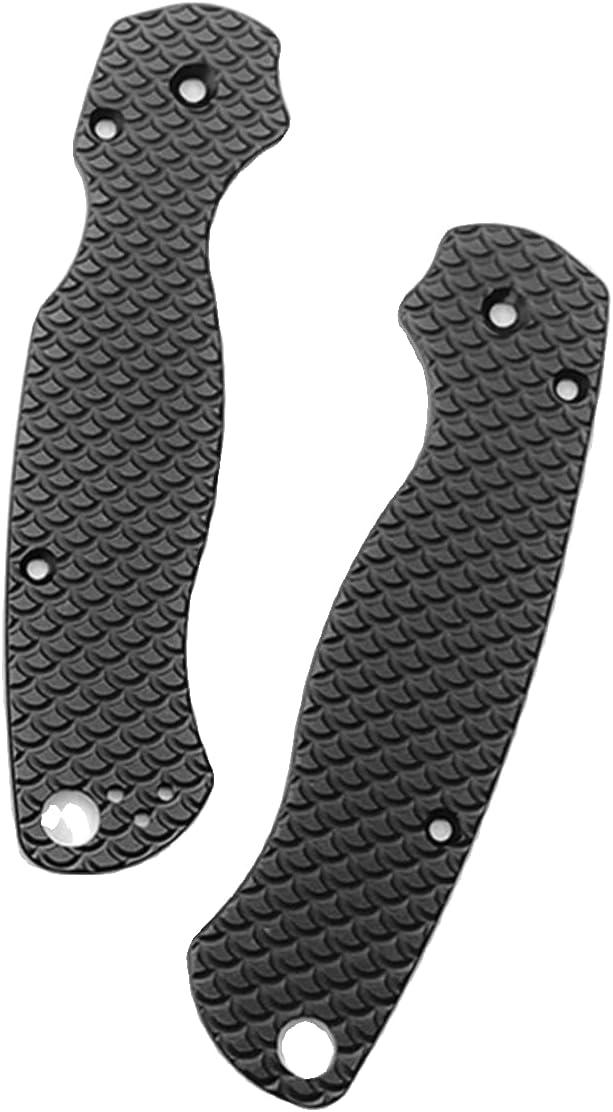1 Pair Scales Handle Fits for Spyderco C81 Paramilitary 2 Anodized Aluminum Handle Patch Black