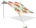 xigua Peach Beach Tent Sun Shelter with Carrying Bag - Silver Coated Oxford Fabric Beach Canopy for Beach Camping Fishing - Includes Windproof Ropes Sandbags &amp Stakes