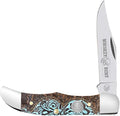 WHISKEY BENT HAT CO. Mini Hunter Folding Pocket Knife 2.75 Closed Length 440C Stainless Steel Blade (Tooled Country)