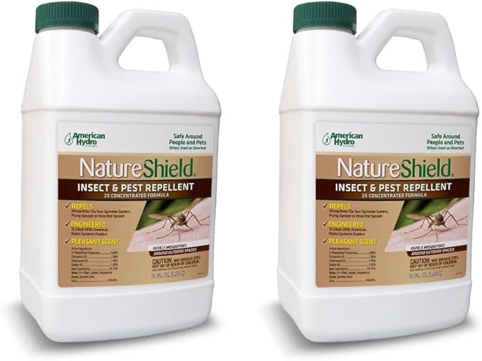 NatureShield Insect and Pest Repellent Outdoor Bug Repellent for Patio and Lawn Use with Irrigation Feeder System Pump or Hose End Sprayer 64 Fl Oz 2 Pack
