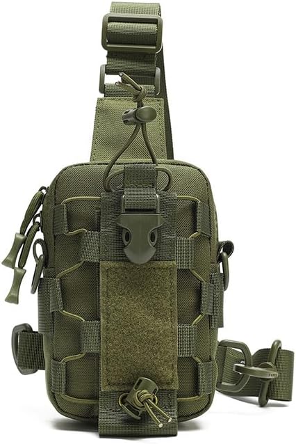 Outdoor Sports Hiking Sling Bag Shoulder Pack Camouflage Tactical Molle Chest Bag - Green