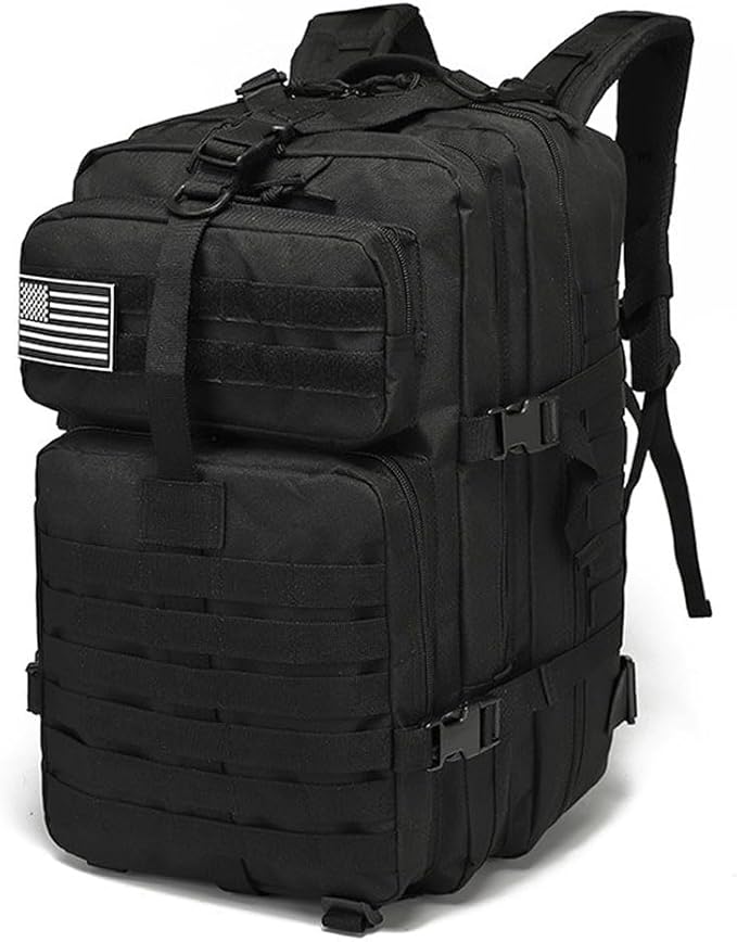 Military Tactical Backpack Large Army 3 Day Assault Pack Molle Bag Backpacks (Black)