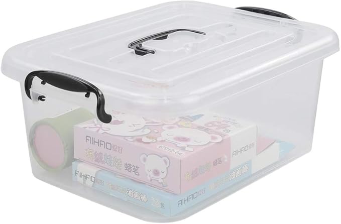 8 Quart Clear Storage Bin with Handle 2 Packs