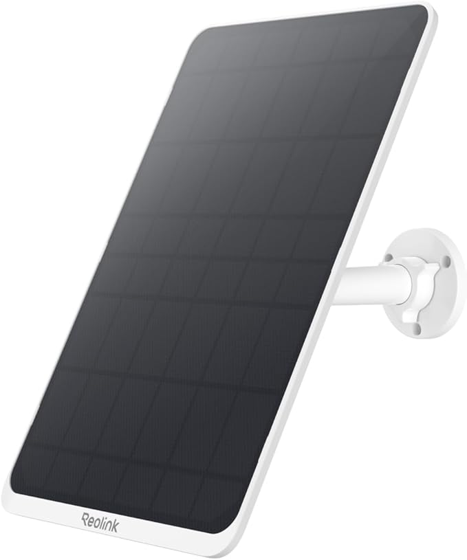 Reolink 12W Solar Panel Non-Stop Solar Power Supply for All Wireless Battery Camera Outdoor Compatible with TrackMix/Argus PT Ultra/Duo 2/Eco Ultra/3 Ultra Waterproof Reolink Solar Panel 3 (White)
