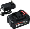 21V Lithium Battery and Charger Cord 4.0 Ah Battery with Charger Adapter Led Indicator Compatible for Cordless Tiller Cultivator