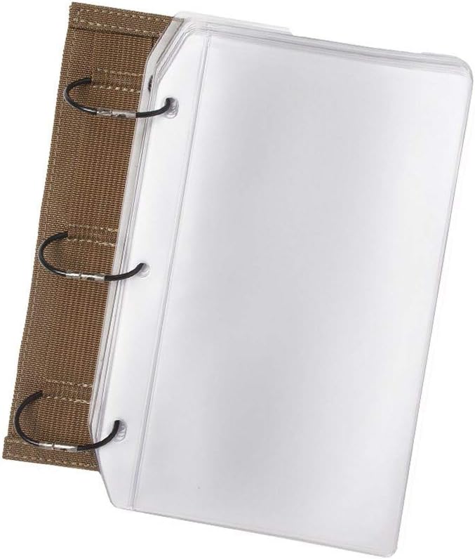 Tactical Notebook Covers | Detachable Flexible 3-Ring Attachment 2 Sizes: for Holding 4.25 x 8” OR for Holding 8.5 x 11” Paper | Optional Vinyl Page Protector Envelopes | with Hook Fastener Backing
