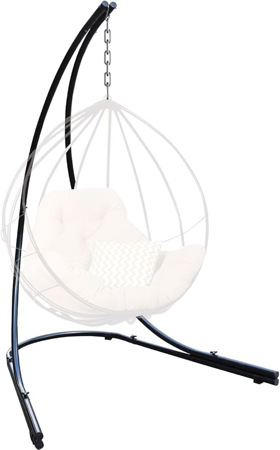 Sorbus Hammock Chair Stand Hanging Chair Stand- Heavy Duty Steel Sensory Swing Stand- Weather &amp Rust Resistant Arc Stand- Adjustable Portable Stand 330lbs - TreeLoungerAir PorchIndoor/OutdoorY